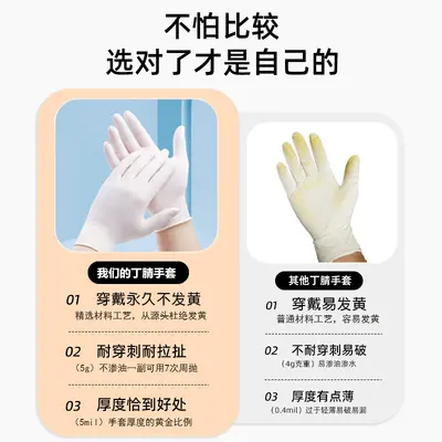 Tek Kullanımlık Nitril Eldiveler Kaymayan Aşınmaya Dayanıklı Sarılmayan Handgloves Dayanıklı Kalın Gıda Sınıfı Nitril Eldiveler