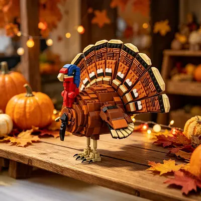 Thanksgiving Turkey Building Blocks Educational Small Particle Toy - 2