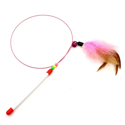 Suction Cup Cat Teaser Wand with Long Pole and Feather Refills - 10