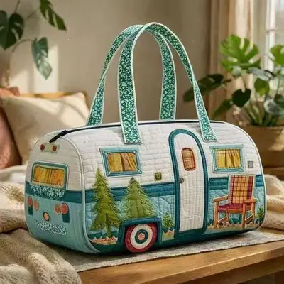 Gesteppte Reisetasche mit 3D-Druck - 13