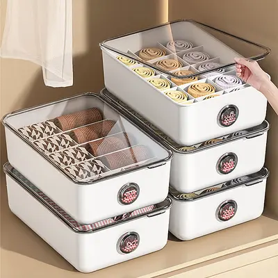 Lingerie storage box, clear, compartmented, with aromatherapy