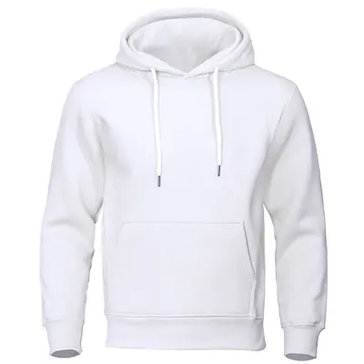 Hooded Fleece Sweatshirt, Unisex, Loose Fit, Spring - 7