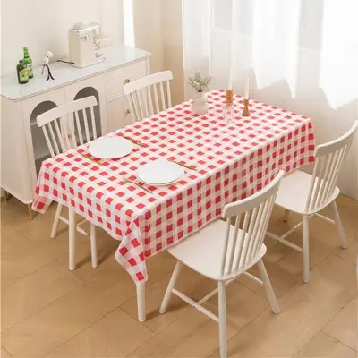 Waterproof PEVA Checkered Tablecloth, Oil-Resistant, Wipe-Clean - 13