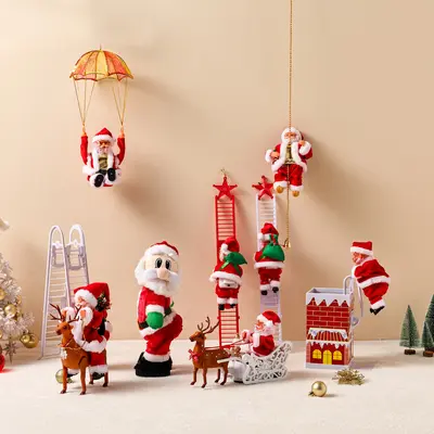 Elektrikli Tırmanan Noel Baba Oyuncak, Boncuklu