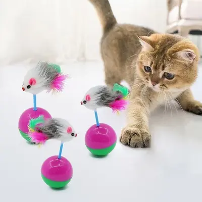 Roly-Poly Simulated Plush Mouse Cat Toy - 4
