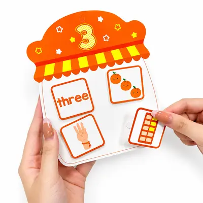 Early Education Number and Color Sticker Book, Quiet Book, Children's Craft Kit - 4