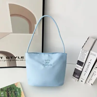 Korean-Style Lettered Women's Bag, Nylon Bucket Bag, Birthday Gift Bag