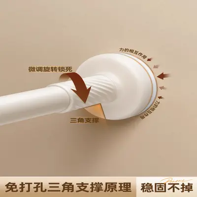 Adjustable No-Drill Telescopic Clothes Rod for Wardrobe and Curtain - 5