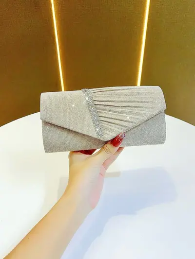 Sparkling Rhinestone Small Envelope Clutch for Evening Events