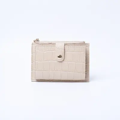 Ultra-Thin Crocodile Pattern Card Holder with Zipper - 13