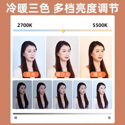 Cep telefonu çekim aydınlatma lambası, canlı yayın fotoğrafçılığı özel dolgu ışığı, LED üç renkli dolgu ışığı, 11 inç yumuşak ışıklı düz panel ışık - 4