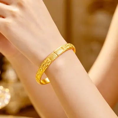 Starry clasp bracelet for women, gold-plated, water ripple