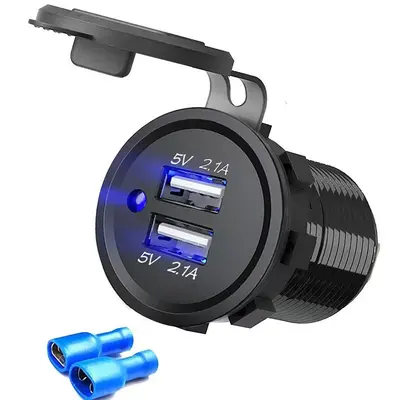 New Waterproof Motorcycle Modified Dual USB Car Phone PD Super Fast Charging Digital Display Car Charger - 13