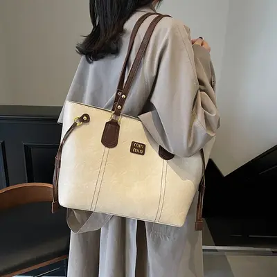 Retro Commuter Tote Bag, Large Capacity, Single-Shoulder Underarm Bag for Women - 7