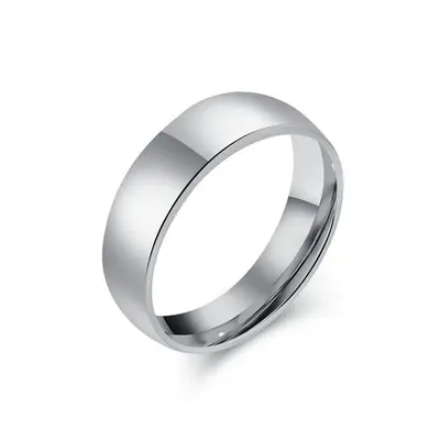 Cross-border popular accessories 2 3 4 6 8MM titanium steel plain ring shiny ring stainless steel inner and outer curved ring - 12