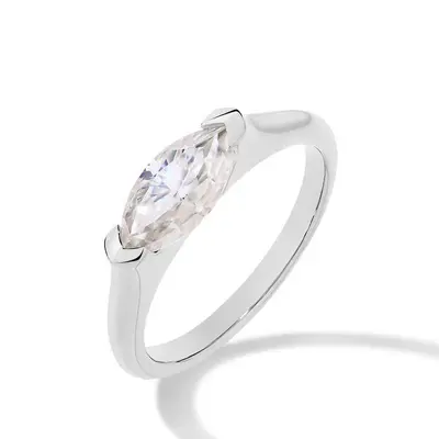 Marquise Cut 5A Zirconia Couple Rings, Copper with Real Gold Plating