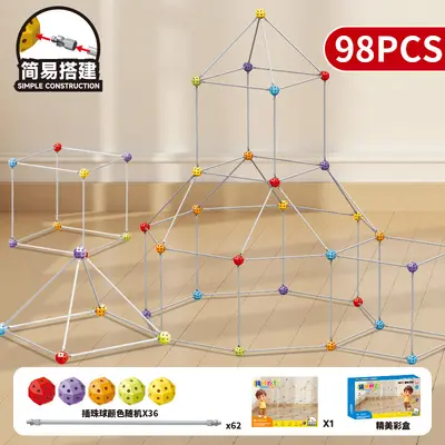 Lern-3D-Bausteine, Steckbausteine mit Perlenkugel-Set - 8