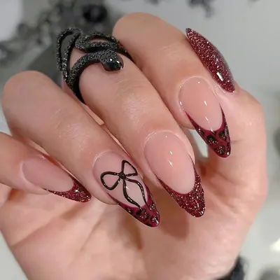 2026 INS Super Hot Wearable Nail Tips Cross-Border Luxurious Version Sunlight Glittering Long Press-On Nails Wholesale Ready-Made Rhinestone - 11