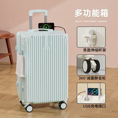 Travel Suitcase with Brake Wheels and Combination Lock, Large Capacity Retro - 9