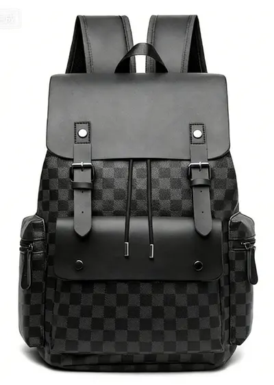 Men's Plaid Backpack, Laptop Compartment, Large Capacity Business - 10