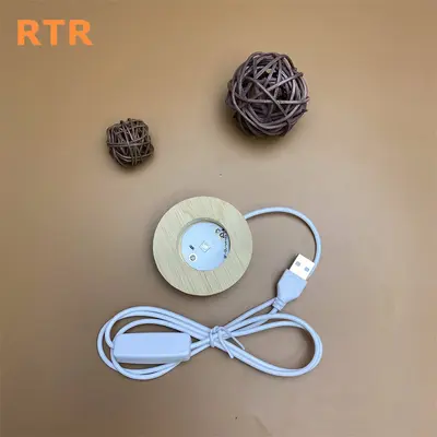 LED-Lampenemitter DIY Steckerlampe Nachtlicht Kristallkugel Duftlampe Parfümzerstäuber Marktstandleuchte Flohmarktleuchte runde Leuchte Echtholz leuchtender Sockel - 12