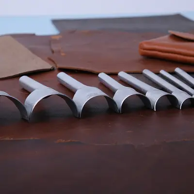 Fabrika doğrudan satış 1/2 yarı yuvarlak keski sığ yarı yuvarlak keski DIY deri alet seti kemer kuyruk keski sığ yarı yuvarlak zımba.