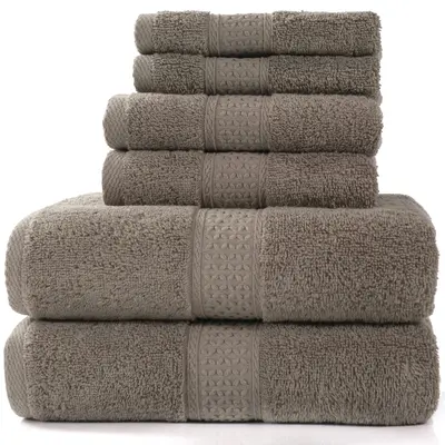Saf pamuklu havlu, emici banyo havlusu, 6 parçalı set - 9