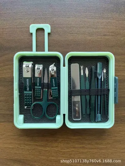 Manicure care suitcase 12-piece nail clipper set home nail clippers nail scissors special manicure tools - 8