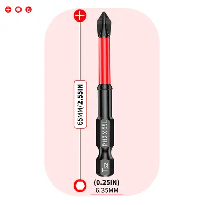 PH2 Manyetik Kaymaz Çapraz Bit Seti 25-150mm Tornavida Ucu Yüksek Sertlik Elektrikli Tornavida Aracı - 9