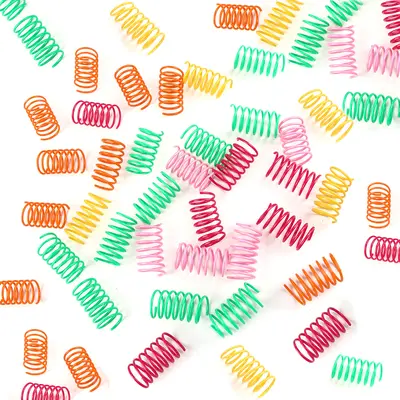 Cat Toy Springs, 50 Pack, Colorful Plastic - 3