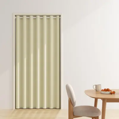 Blackout Door Curtain, Warm and Windproof Partition Curtain, Drill-Free Hanging - 7