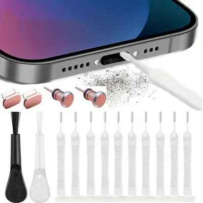 C port toz geçirmez set 16 parça Tip-C veri portu USB toz geçirmez fiş cep telefonu şarj portu metal toz geçirmez fiş - 7