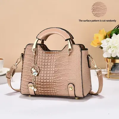 2025 Women's Glossy Crocodile Pattern Large Mom Bag - 8