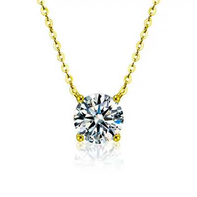 S925 gümüş moissanite kolye, dört pençeli tasarım, çıkıltı zinciri - 8