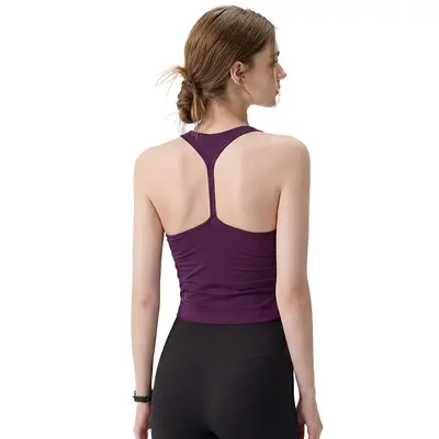 Damen-Yoga-BH-Top mit Brustpolster im Westenstil - 5