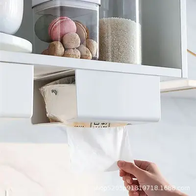 Deliksiz Banyo Mendil Kutusu, Yüz Havlusu Saklama Kutusu, Duvara Monte Çok Fonksiyonlu Mut