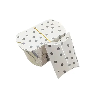 100 pieces kraft paper pillow box gift packaging box wedding candy box small size candy box folding-free