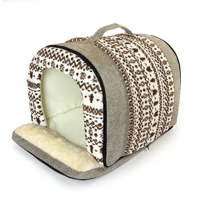 Fair Isle Portable Dog House Winter Thickened Warm Bed