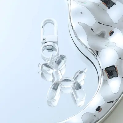 Mini Viral Transparent Balloon Dog Pendant Colorful Cartoon Puppy Keychain Phone Chain Women's Bag DIY Hanging Ornament - 7