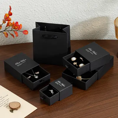 Hersteller-Großhandel Getreidegelb Schubladenbox Schmuck-Aufbewahrungsbox Anhänger Ringverpackungsbox Armbandkette Halskette Schmuckverpackungsbox - 10