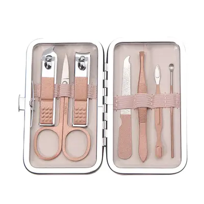 18 parçalı rosegold paslanmaz çelik tırnak seti, kulak temizleme kaşığı ve pediküre araçla - 11