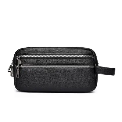 Erkek İş Clutch Çanta, Sade Şık Tasarım, Yumuşak Deri, Büyük Hacim, Telefon Bölmeli Cüzdan - 7