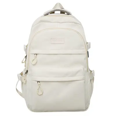 Large-Capacity Korean-Style Backpack, Solid Color, Durable Student Schoolbag - 9