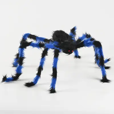 Halloween-Dekoset mit extra großem Spinnennetz und Plüschspinne - 10