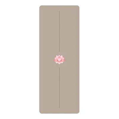 Lotus Pattern Printed Yoga Mat PU Natural Rubber Non-Slip Non-Fading
