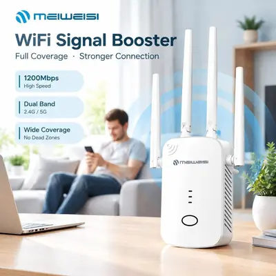 WiFi-Signalverstärker zur Signalverstärkung und Reichweitenerweiterung, Wireless-Netzwerkerweiter 1200M Repeater Router, direkt vom Hersteller