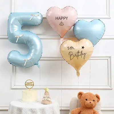 Digital Number Balloons for Birthday Party Photo Props