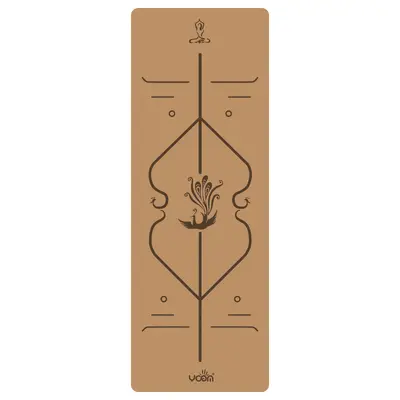 Cork Yoga Mat, Thick Natural Rubber, Wide, Laser-Engraved Logo Option - 9