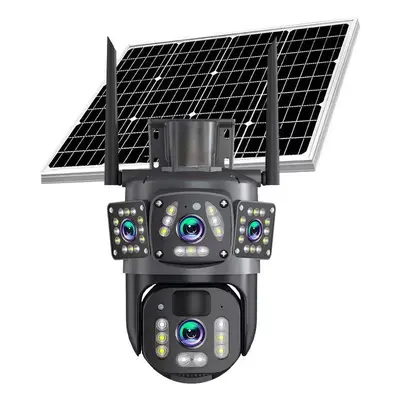 Üç Ekranlı Güneş Enerjili İzleme Kamerası Ultra Net 360° İzleme Akıllı Açık Alan Gece Görüşü Dış Mekan Uzaktan Kontrol - 7
