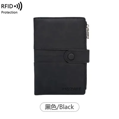 Sınır Ötesi Cilt Duyarlı Hırsızlık Önleyici RFID Pasaport Çantası Fermuar Toka Pasaport Kılıfı Kimlik Belgesi Dosyası Çok Fonksiyonlu Seyahat Pasaport Paketi - 10